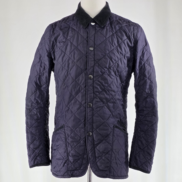 Quiet Luxury Barbour x Pantone Quilted Jacket Mens M Navy Cord Collar Heritage - Picture 1 of 16